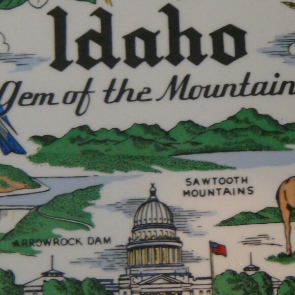 Idaho State Plate Gem Of Mountains Vintage 1956 Souvenir Homer Laughlin B 56 N 8 - Picture 4 of 14
